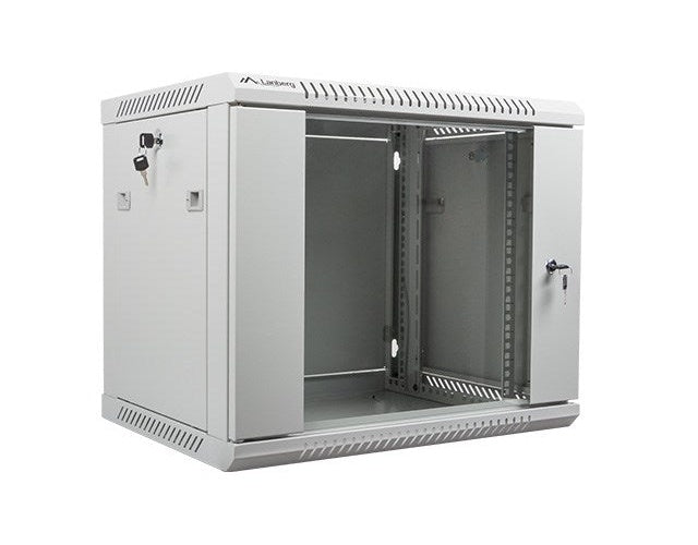 Lanberg Rack Wandschrank 48,30cm (19") 9U/600X450 Glastür grau (WF01-6409-10S) - 5901969403107 - image 1
