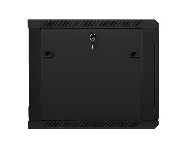 Lanberg wall-mounted installation rack cabinet 19'' 9U 600x600mm black (glass door) afbeelding 4