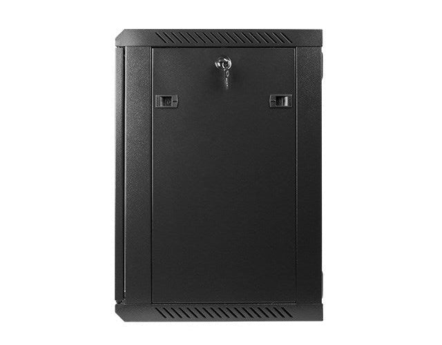 Lanberg wall-mounted installation rack cabinet 19'' 12U 600x450mm black (glass door) afbeelding 3