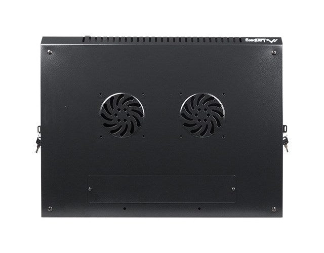 Lanberg wall-mounted installation rack cabinet 19'' 12U 600x450mm black (glass door) afbeelding 5