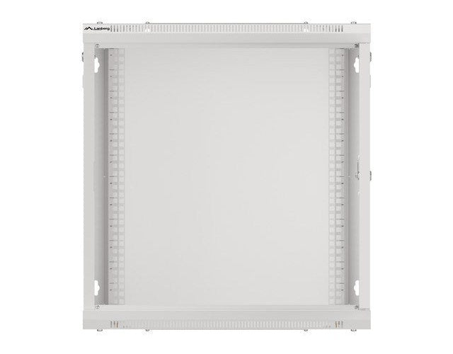 Lanberg wall-mounted installation rack cabinet 19'' 12U 600x600mm gray (glass door) afbeelding 4