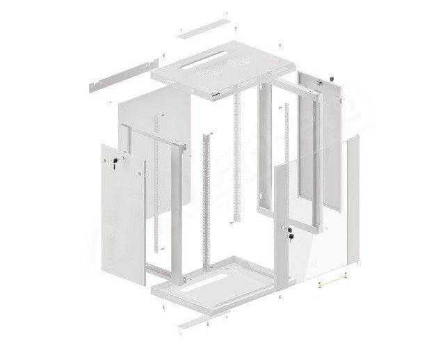 Lanberg WF01-6415-10S rack cabinet 15U Wall mounted rack Grey afbeelding 6