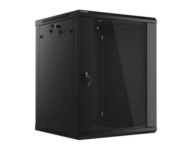 Lanberg wall-mounted installation rack cabinet 19'' 15U 600x600mm black (glass door) afbeelding 6