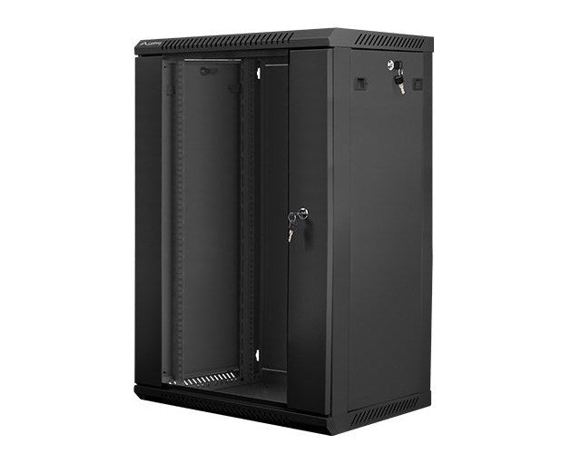 Lanberg WF01-6418-10B rack cabinet 18U Wall mounted rack Black afbeelding 1