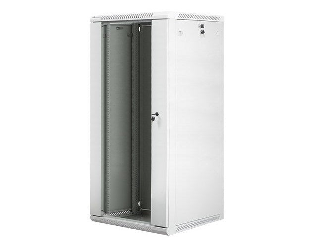 Lanberg wall-mounted installation rack cabinet 19'' 27U 600x600mm gray (glass door) afbeelding 1