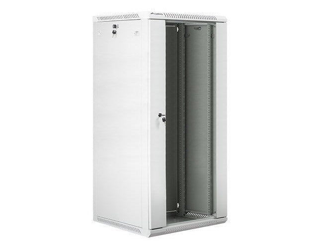 Lanberg wall-mounted installation rack cabinet 19'' 27U 600x600mm gray (glass door) afbeelding 3