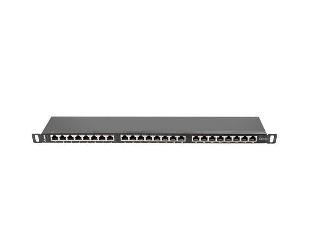 Lanberg | Patch Panel | PPS5-0024-B 24-Port 0.5U 445mm Metal - For Cat5 Cat5e | Black afbeelding 1