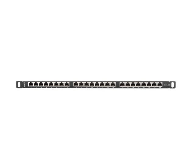 Lanberg | Patch Panel | PPS5-0024-B 24-Port 0.5U 445mm Metal - For Cat5 Cat5e | Black afbeelding 3