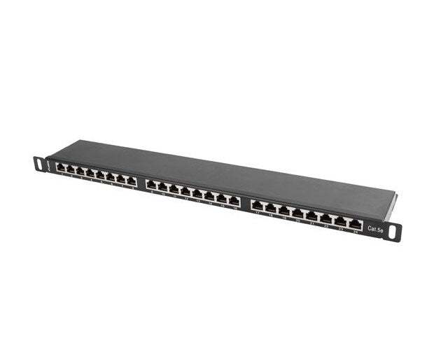 Lanberg | Patch Panel | PPS5-0024-B 24-Port 0.5U 445mm Metal - For Cat5 Cat5e | Black afbeelding 4