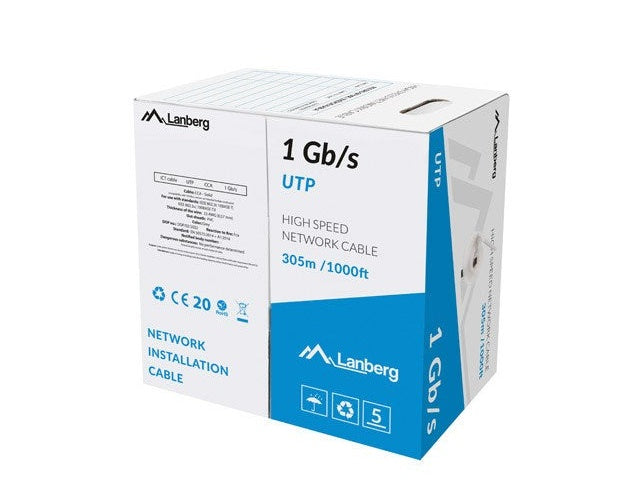 Lanberg LCU6-10CC-0305-S Netzwerkkabel 305 m Cat6 U/UTP (UTP) Grau (LCU6-10CC-0305-S) - 5901969406344 - image 1