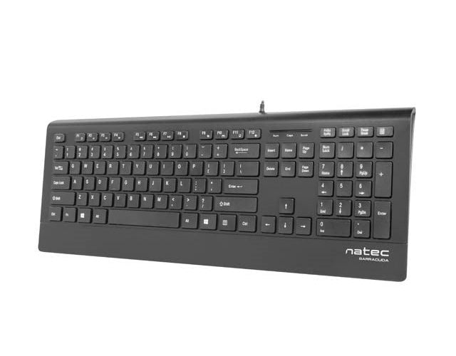 Natec Multimedia Keyboard BARRACUDA slim USB  US layout  black - 5901969407099 - image 1