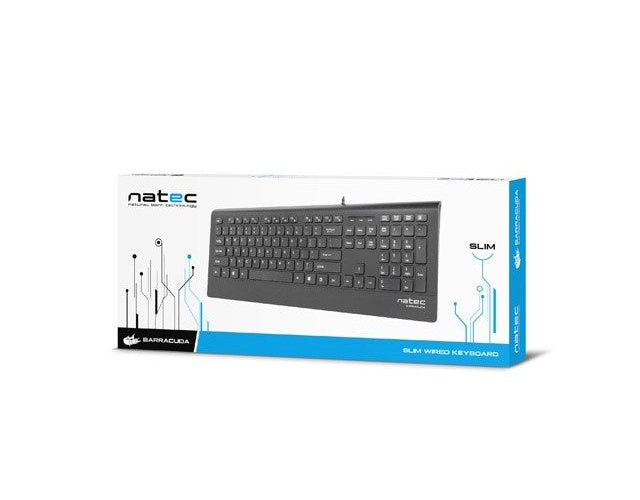 Natec Multimedia Keyboard BARRACUDA slim USB  US layout  black - 5901969407099 - image 4