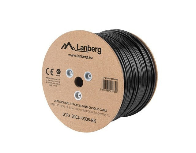 Lanberg LCF5-30CU-0305-BK networking cable Black 305 m Cat5e F/UTP (FTP) afbeelding 1