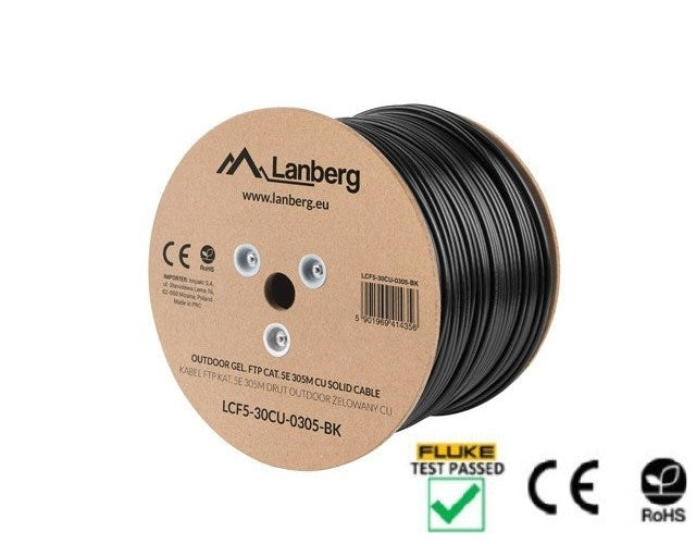 Lanberg LCF5-30CU-0305-BK networking cable Black 305 m Cat5e F/UTP (FTP) afbeelding 3