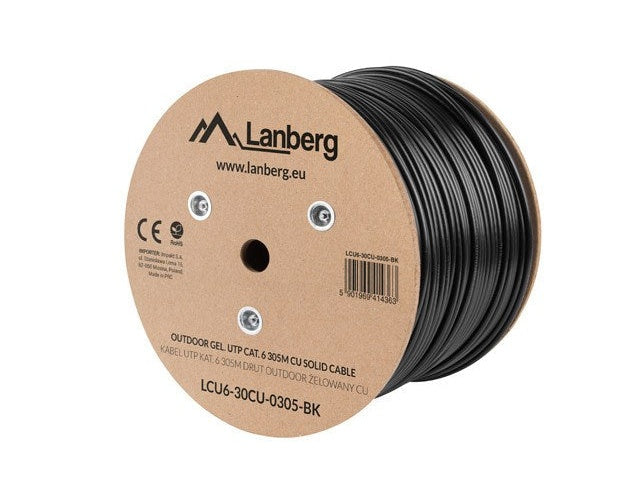 Lanberg LCU6-30CU-0305-BK networking cable Black 305 m Cat6 U/UTP (UTP) afbeelding 1