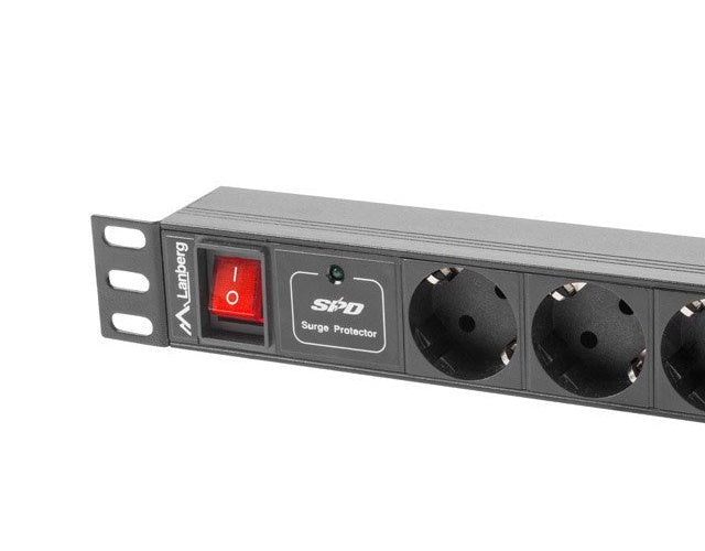 Lanberg PDU Steckdosenleiste 48,30cm (19") 1U 7x Schuko C14 2m schw. (PDU-07F-0200-IEC-BK) - 5901969414486 - image 3