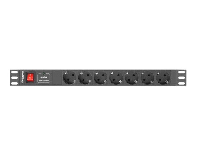 Lanberg PDU Steckdosenleiste 48,30cm (19") 1U 7x Schuko C14 2m schw. (PDU-07F-0200-IEC-BK) - 5901969414486 - image 4