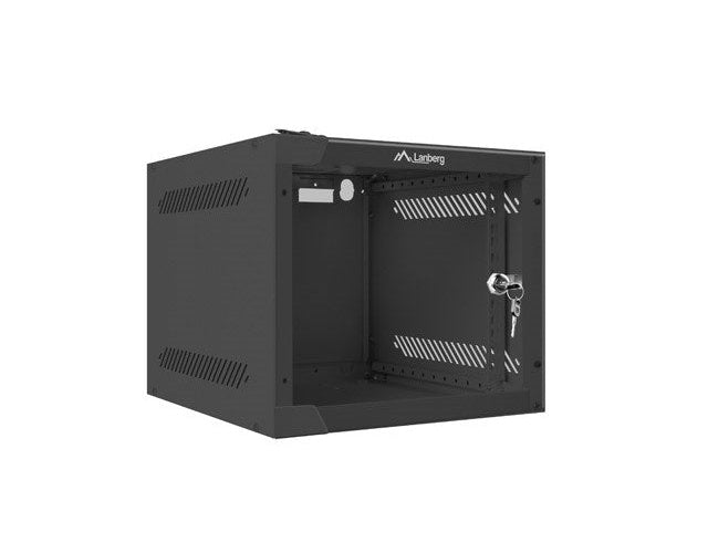 Lanberg Rack Wandschrank 25,40cm (10") 4U/280X310 Glastür schwarz (WF10-2304-10B) afbeelding 1