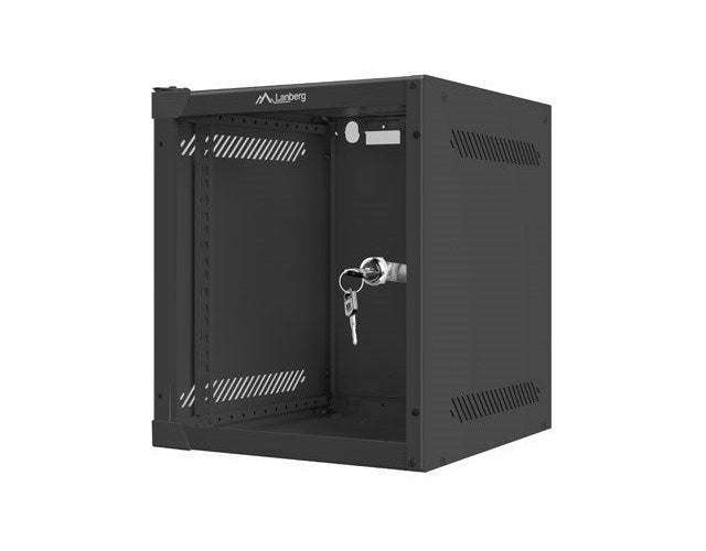 Lanberg Rack Wandschrank 25,40cm (10") 6U/280X310 Glastür schwarz (WF10-2306-10B) afbeelding 3