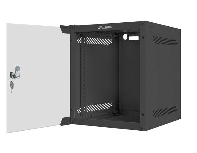 Lanberg Rack Wandschrank 25,40cm (10") 6U/280X310 Glastür schwarz (WF10-2306-10B) afbeelding 5