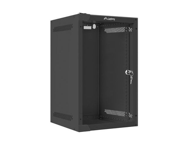 Lanberg Rack Wandschrank 25,40cm (10") 9U/280X310 Glastür black (WF10-2309-10B) afbeelding 1