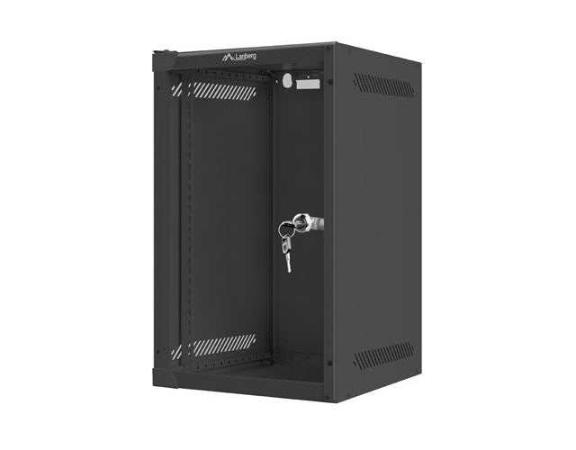 Lanberg Rack Wandschrank 25,40cm (10") 9U/280X310 Glastür black (WF10-2309-10B) afbeelding 3