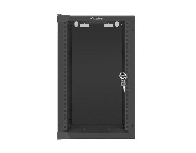 Lanberg Rack Wandschrank 25,40cm (10") 9U/280X310 Glastür black (WF10-2309-10B) afbeelding 4