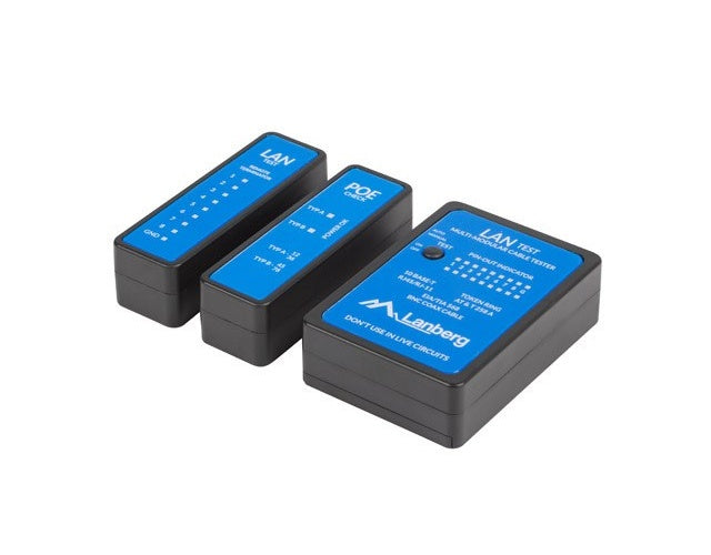 Lanberg NT-0404 network cable tester PoE tester Black  Blue afbeelding 1