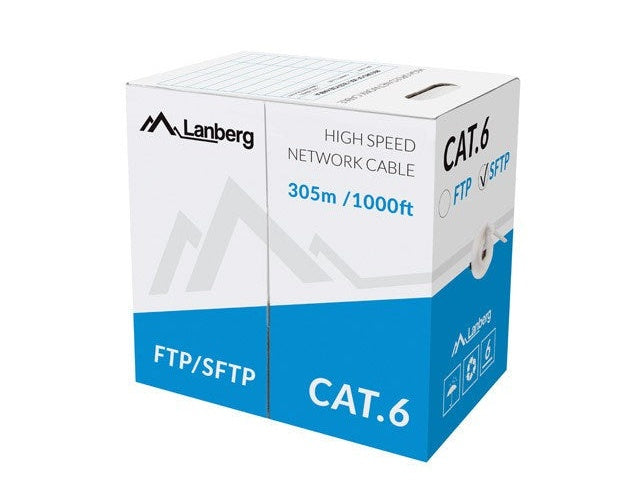 Lanberg LCS6-11CU-0305-S networking cable Grey 305 m Cat6 SF/UTP (S-FTP) afbeelding 1