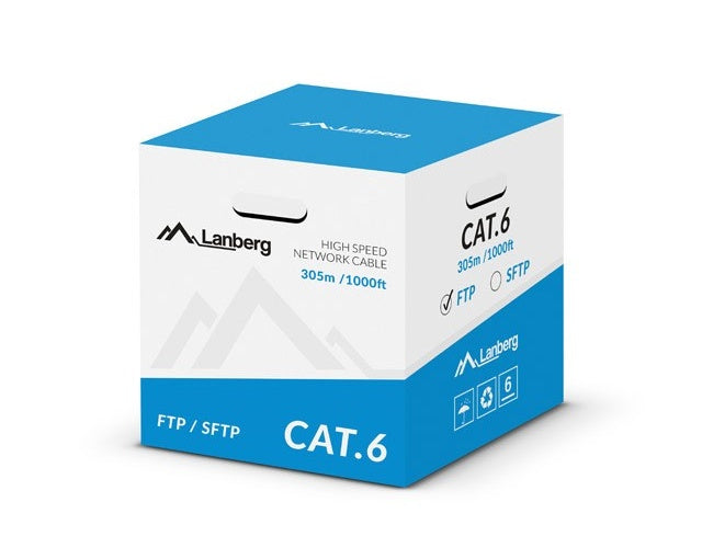 Lanberg LCS6-11CU-0305-S networking cable Grey 305 m Cat6 SF/UTP (S-FTP) afbeelding 2