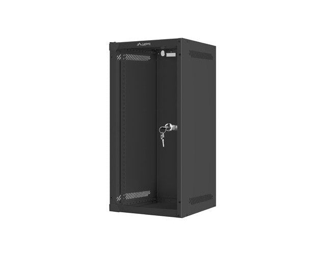 WALL-HUNG RACK CABINET 10  12U 280X310 BLACK GLASS DOOR LANBERG (FLAT PACK) afbeelding 4