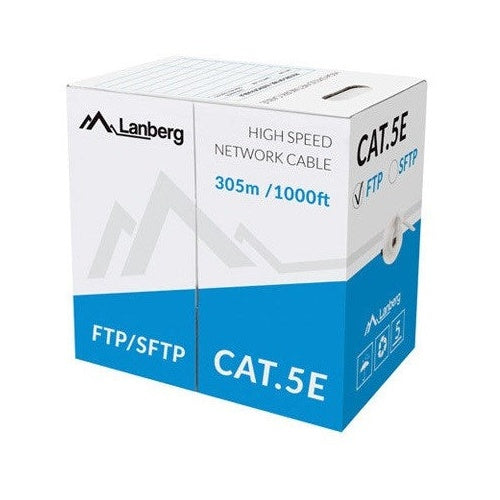 LANBERG CABLE SFTP CAT.5E 305M WIRE CU GRAY afbeelding 1