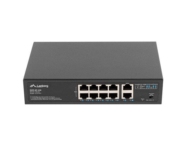 Lanberg Switch PoE+ Rack 10 /19   RSFE-8P-2GE-120 afbeelding 1