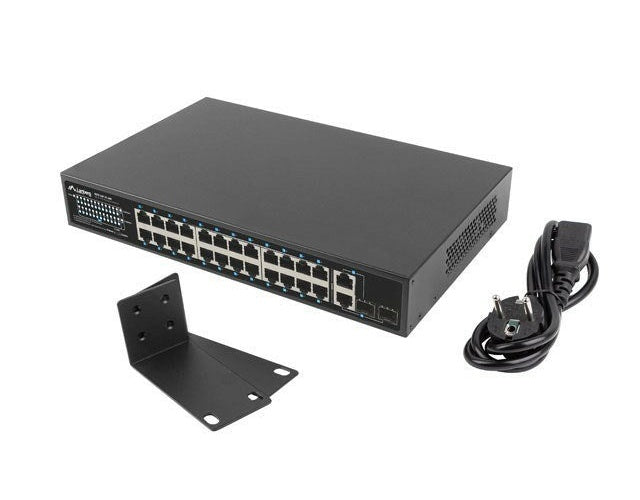 Lanberg Switch 24X 100MB DSP+/2X Combo Rack 19  360W V2 afbeelding 5