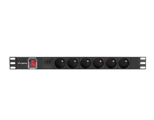 LANBERG POWER STRIP PDU RACK 19  (1U  16A  6X 230V PL  2m) afbeelding 1