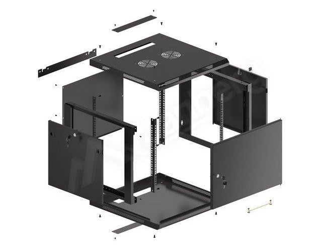 Lanberg WF01-6609-00B Rack 9U Wandmontiertes Regal Schwarz (WF01-6609-00B) afbeelding 2