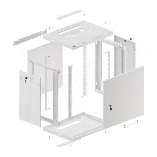 Lanberg WF01-6412-00S rack cabinet 12U Wall mounted rack Grey afbeelding 5
