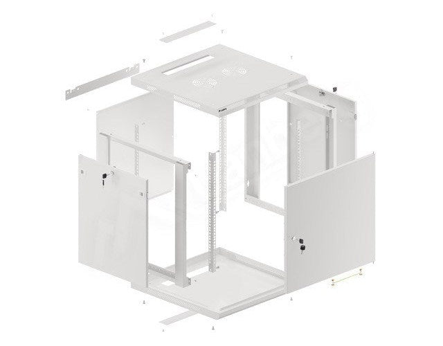 Lanberg WF01-6612-00S rack cabinet 12U Wall mounted rack Grey afbeelding 2