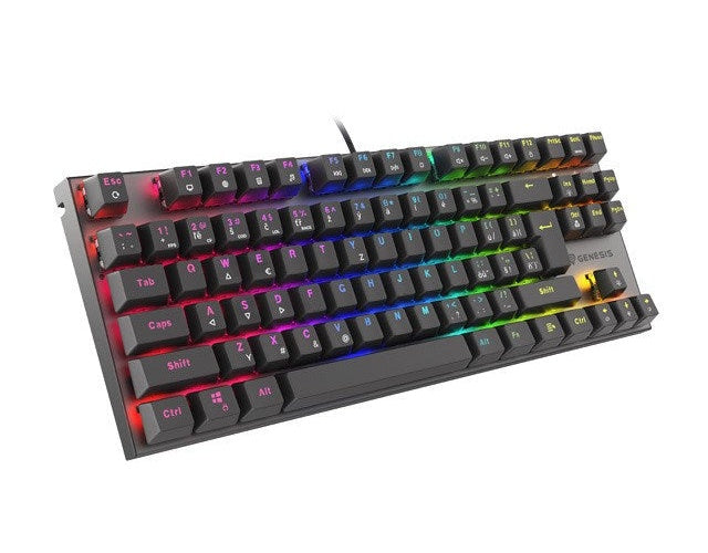 GAMING KEYBOARD GENESIS THOR 303 TKL CZ/SK RGB BACKLIGHT MECHANICAL RED BLACK HOT SWAP afbeelding 1