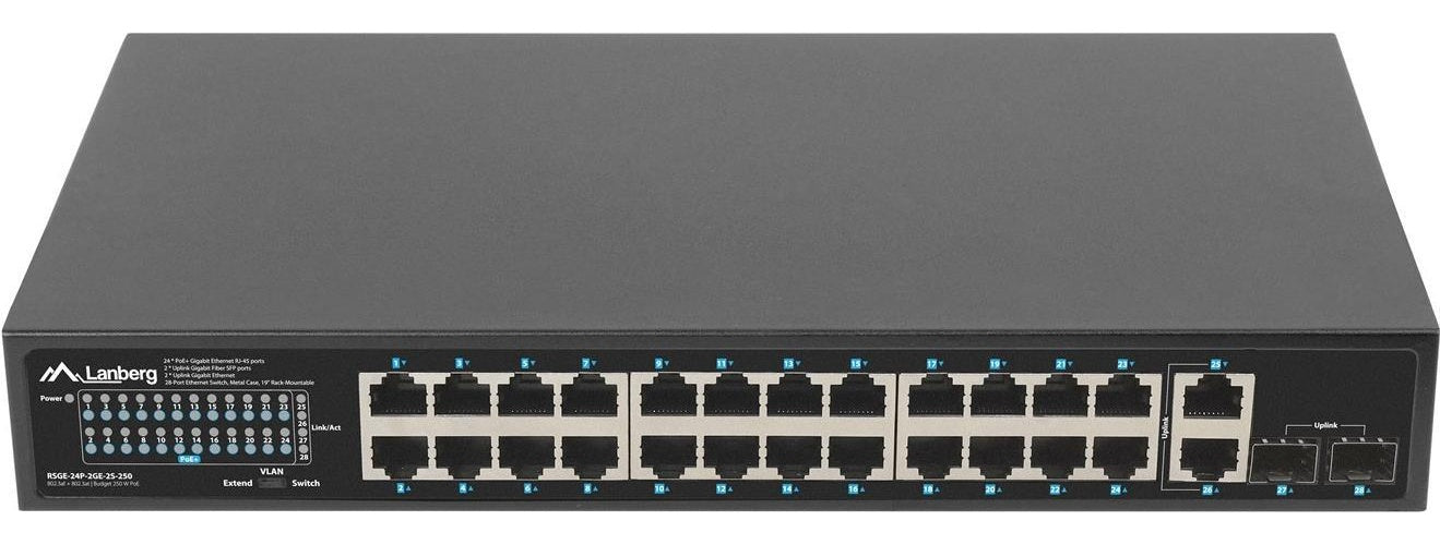 Lanberg RSGE-24P-2GE-2S-250 Netzwerk-Switch Unmanaged (RSGE-24P-2GE-2S-250) afbeelding 1