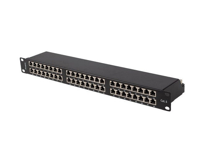 PATCH PANEL 48 PORT 1U 19  CAT.5E FTP SHIELDED BLACK LANBERG afbeelding 1