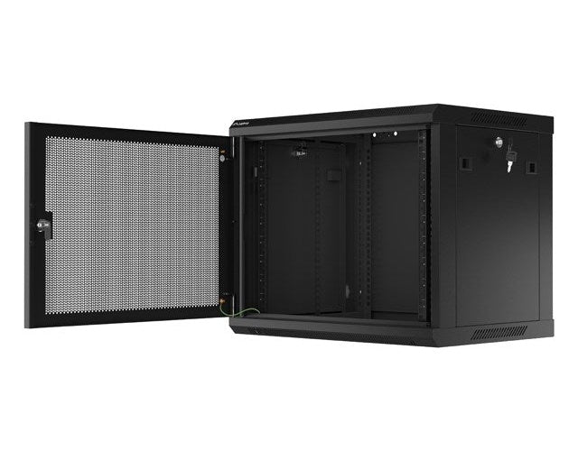 WALL-HUNG RACK CABINET 19  9U 600X450 BLACK PERFORATED DOOR LANBERG (FLAT PACK) afbeelding 5