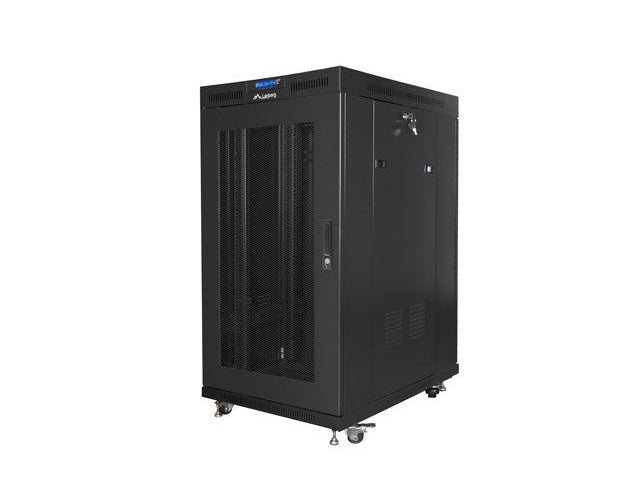 FLOOR-STANDING RACK CABINET 19  22U 800X1000 BLACK PERFORATED LCD DOOR LANBERG (FLAT PACK) V2 afbeelding 1