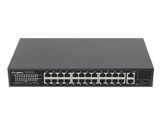 Lanberg Switch 24X 100MB DSP+/2X Combo Rack 19" 250W (RSFE-24P-2C-250) afbeelding 1