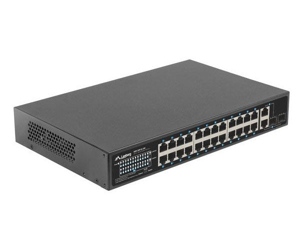 Lanberg Switch 24X 100MB DSP+/2X Combo Rack 19" 250W (RSFE-24P-2C-250) afbeelding 5