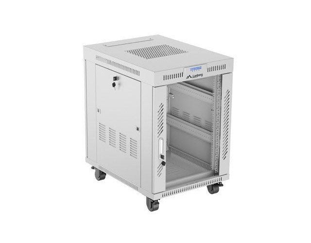 FLOOR-STANDING RACK CABINET 19  15U 600X800 GREY LCD GLASS DOOR LANBERG (FLAT PACK) V2 afbeelding 1