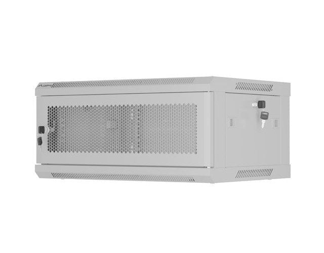 WALL-HUNG RACK CABINET 19  4U 600X450 GREY PERFORATED DOOR LANBERG (FLAT PACK) afbeelding 1