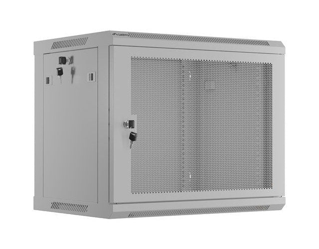 19  9U 600X 450 grey wall mount rack cabinet perfo afbeelding 1