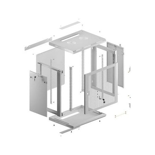 19 12U 600X450 Perforated Door Grey Rack Cabinet afbeelding 6