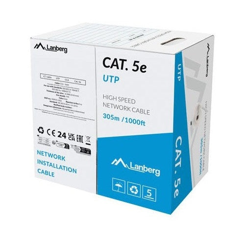 Lanberg LCU5-15CC-0305-S networking cable Grey 305 m Cat.5/Cat.5e U/UTP (UTP) afbeelding 1